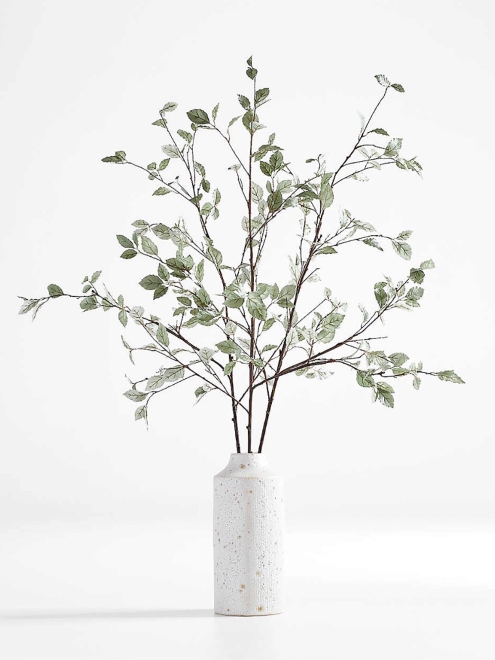 Crate & Barrel Faux Sage Green Leaf Branches 66" Set of 3 NWT